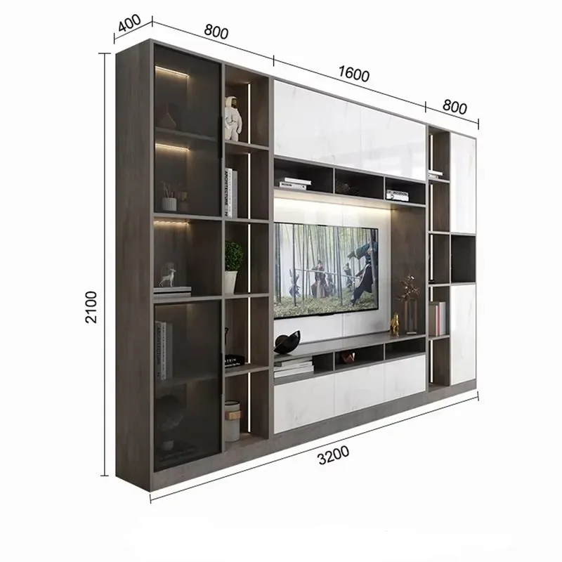 Luxury Modern Design Living Room Furniture Wall Cabinet TV Cabinet Bookshelf Locker