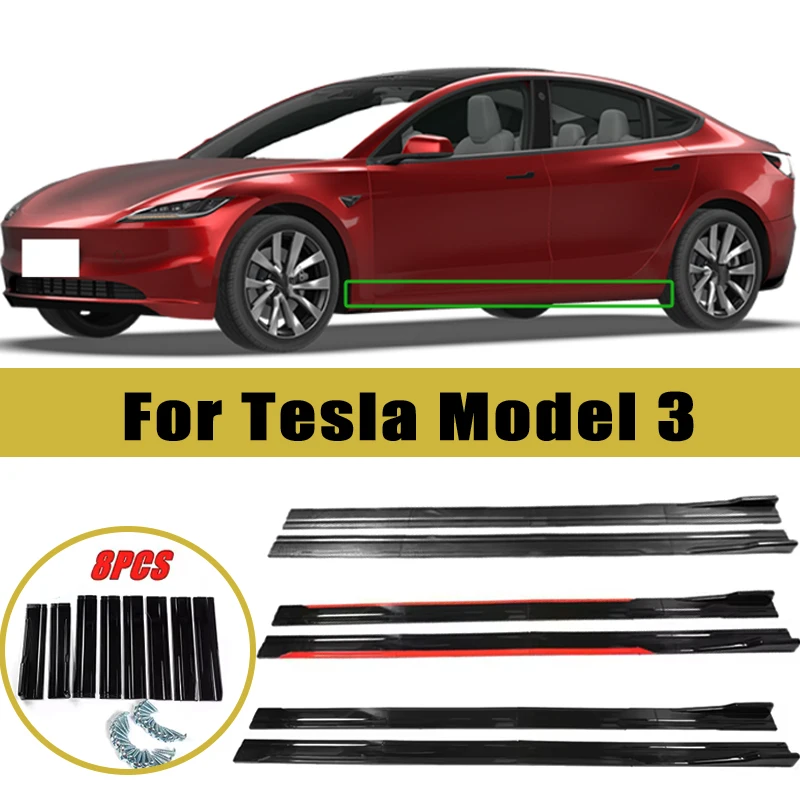 

Universal 2m/2.2m Car Side Skirt Extension SplitterBumper Racing Side Wing Bumper Lip Side Spoiler For Tesla Model 3 Accessories
