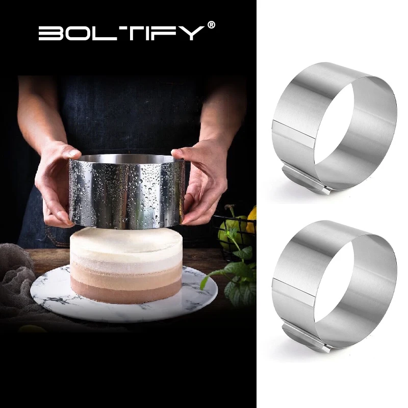 

Stainless Steel Telescopic Mousse Ring Circle Mold Rustproof Adjustable Mousse Cake Ring for Easy Release Baking Ring Tools