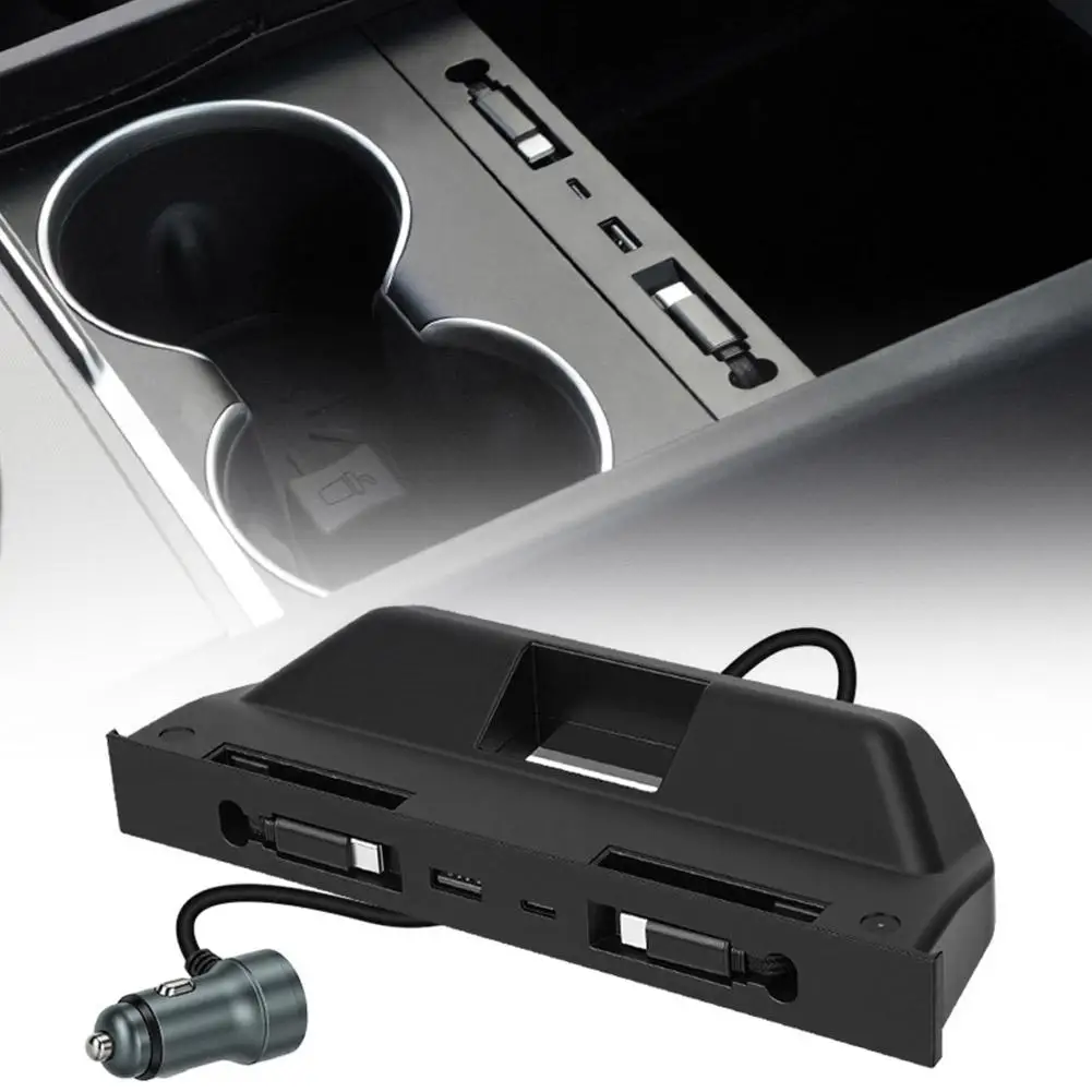 For Tesla's Updated Model Y/YL/3 Docking Station Charging Accessories HUB Pull-out Extension Cable