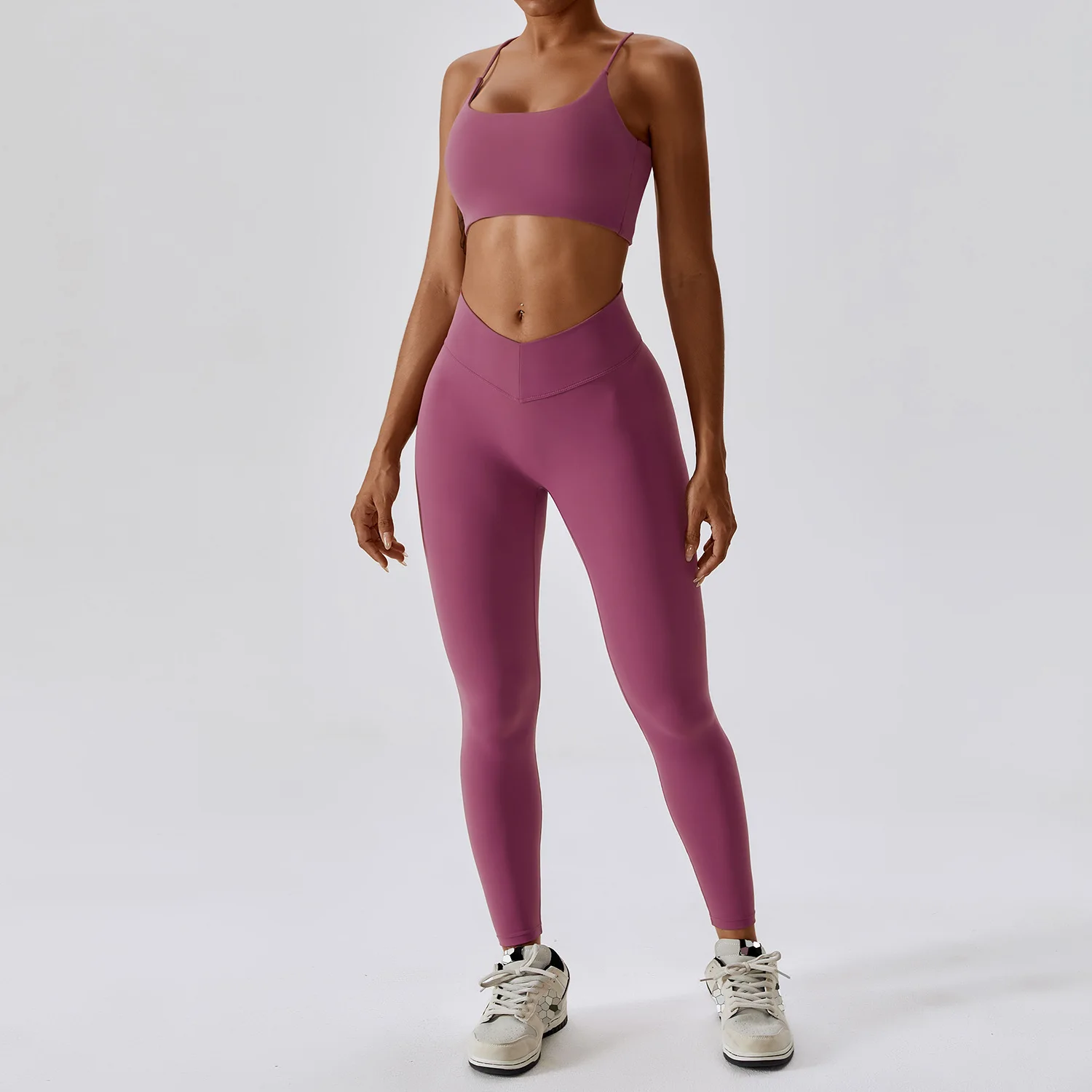 Women Yoga Clothing Sets Athletic Wear High Waist Leggings And Top Two Piece Set Seamless Gym Tracksuit Fitness Workout Outfits