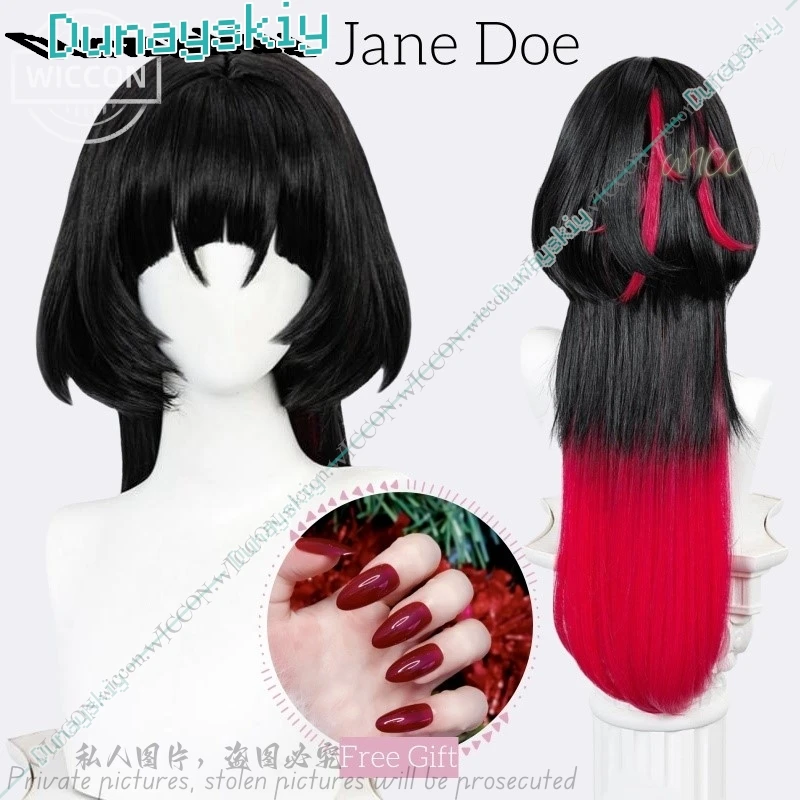 Jane Doe Cosplay Wig Fake Nails Game Zenless Zone Zero Free Gift Mice Jane Doe Cosplay Accessories Halloween Party ZZZ Woman