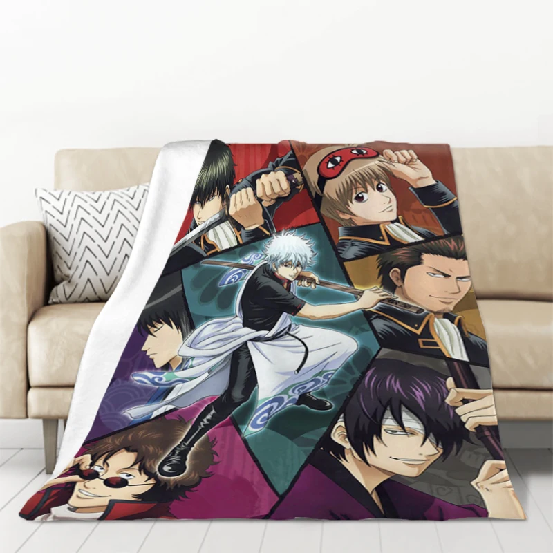 

Anime Gintama Fluffy Soft Blankets & Throws Furry Bed Blanket Throw Sofa Double Decorative Custom Fleece Kid's Antistatic Home