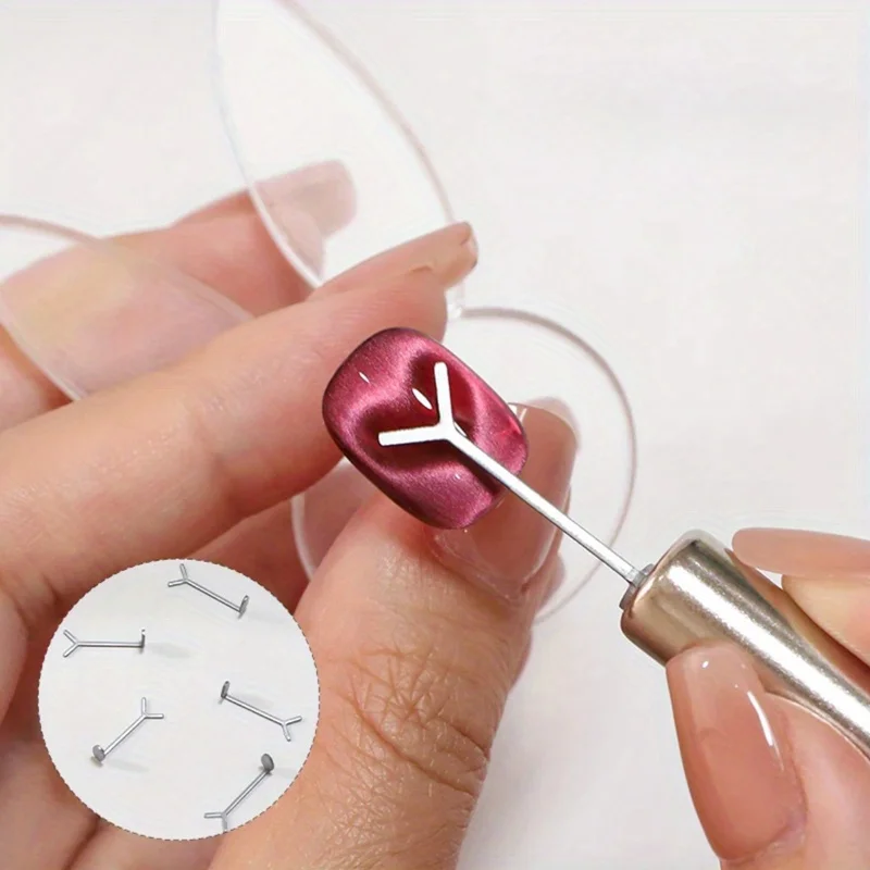 Single-piece heart-shaped nail art tool, heart-shaped cat-eye nail art tool, small metal piece for cat-eye nail art, nail art to