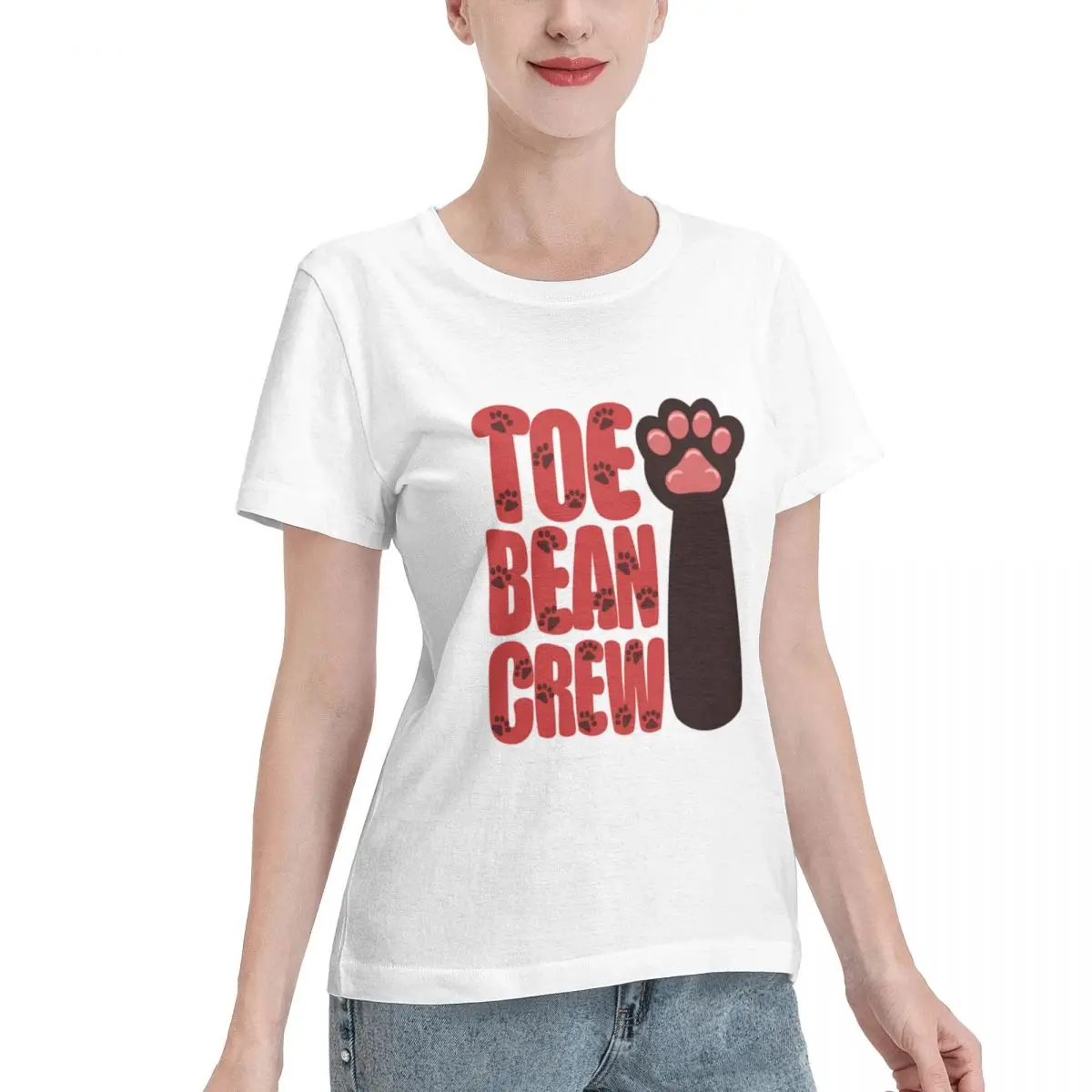 Multi Occasion Toe Bean Crew Funny Cat Paw Gamer Controller Women's T-shirt Sweet Non Fading Tee