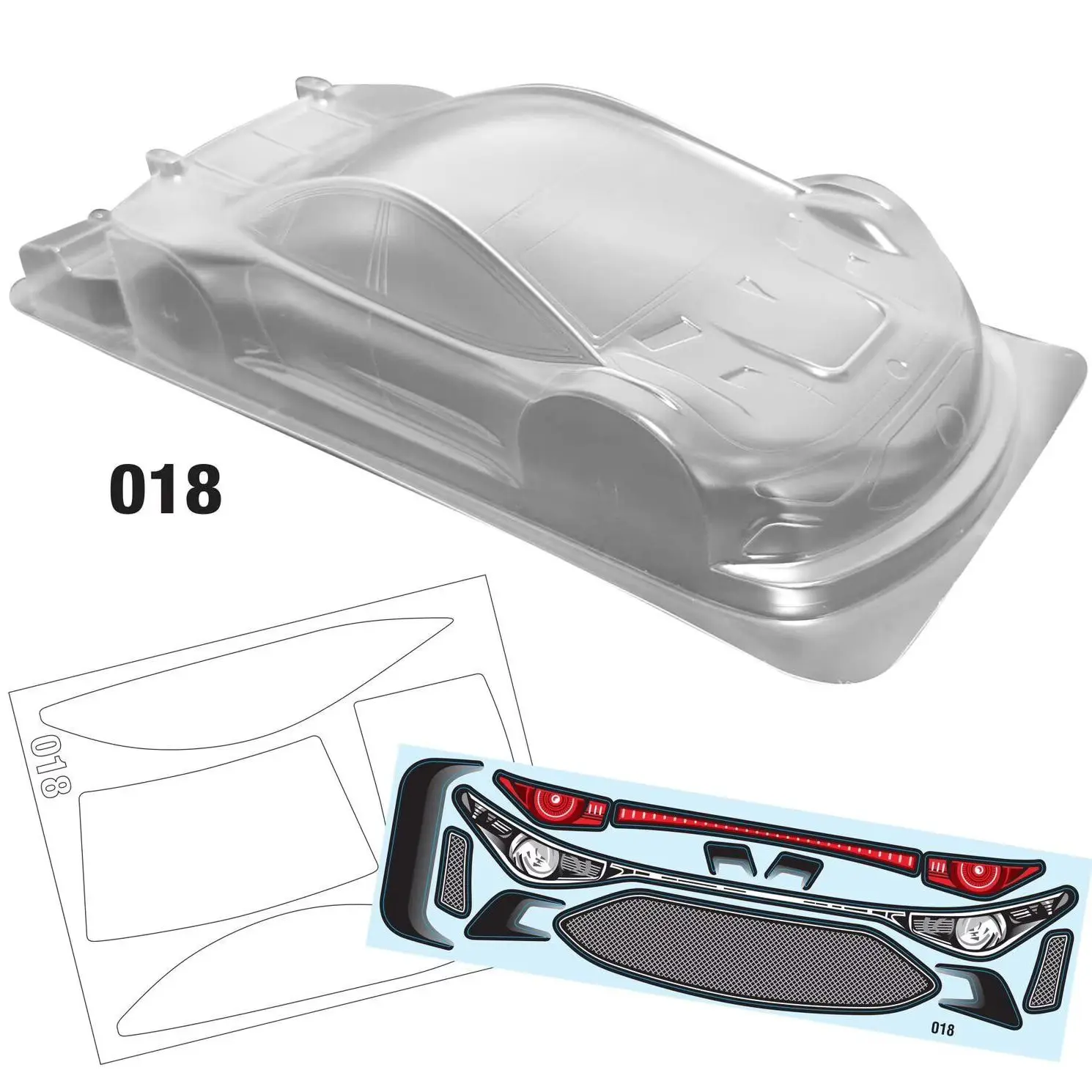018 High-defense 1/10 RC car Zoo Jackal, with a leopard shell, made of transparent PC, 190mm in size, and equipped with tail fin