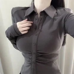 with Thin Waist Shirt Vintage Clothes for Women Tops Shirts Blouses