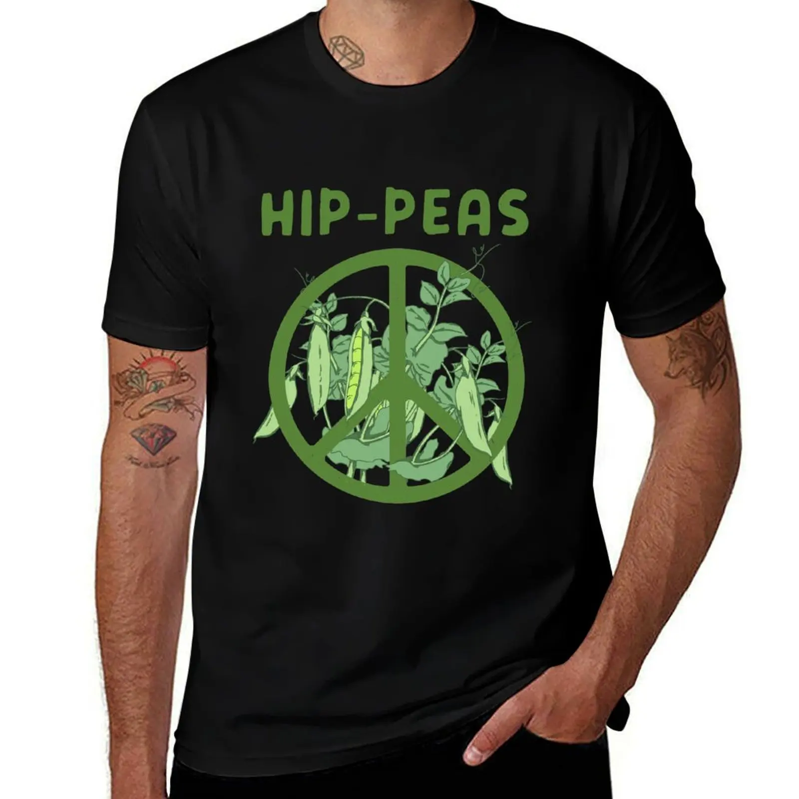 Hippie peas funny pea garden saying gift T-Shirt custom t shirt Aesthetic clothing T-shirts oversize men tshirt