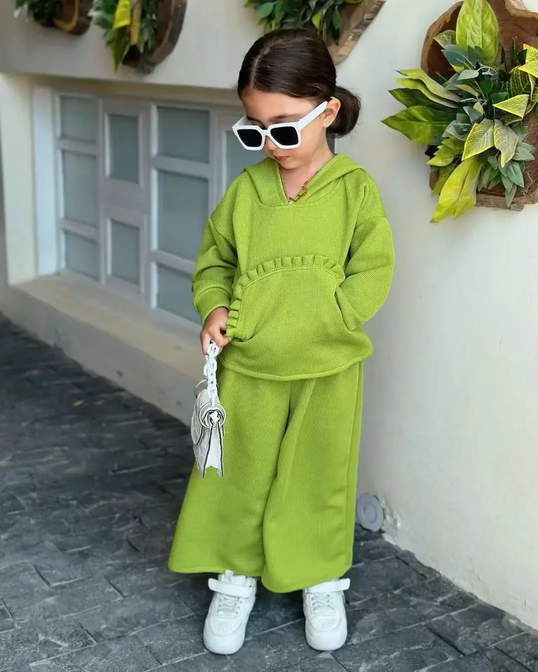 Childrens Sets Clothing Autumn Casual Motion New Long Sleeved Solid Color Sweater Hooded Simple Casual Europe America