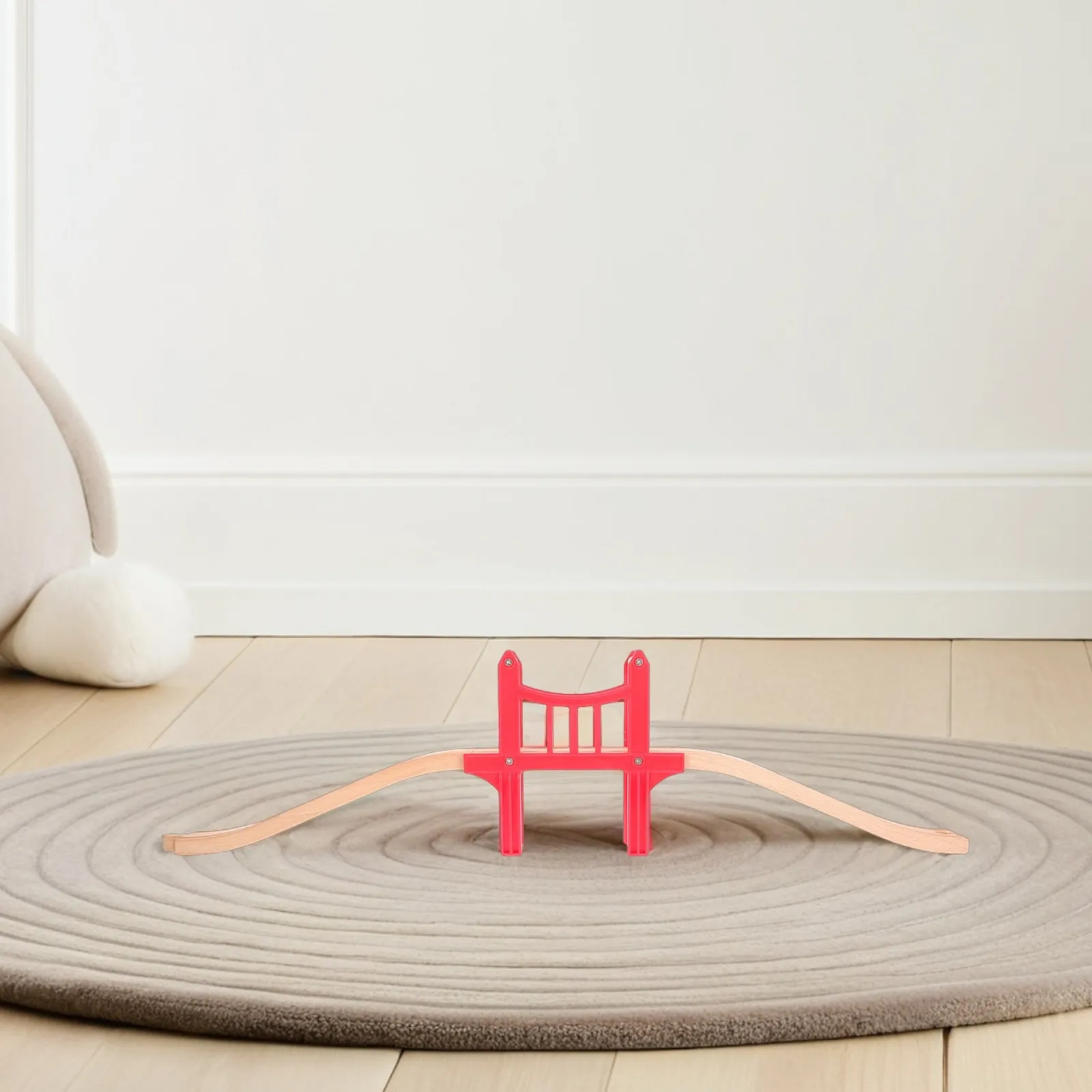 1 Juego de Accesorios de Soporte para Puentes de Tren de Madera, Compatibles con Vías de Tren de Madera, Set de Expansión de Vías de Tren Flexible