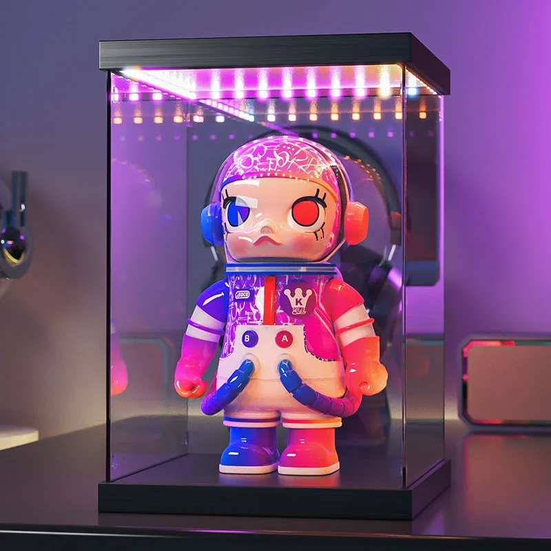 Acrylic Display Box With Light Custom Handmade Building Blocks Lego Model Transparent Dust Cover Display Cabinet Storage Box