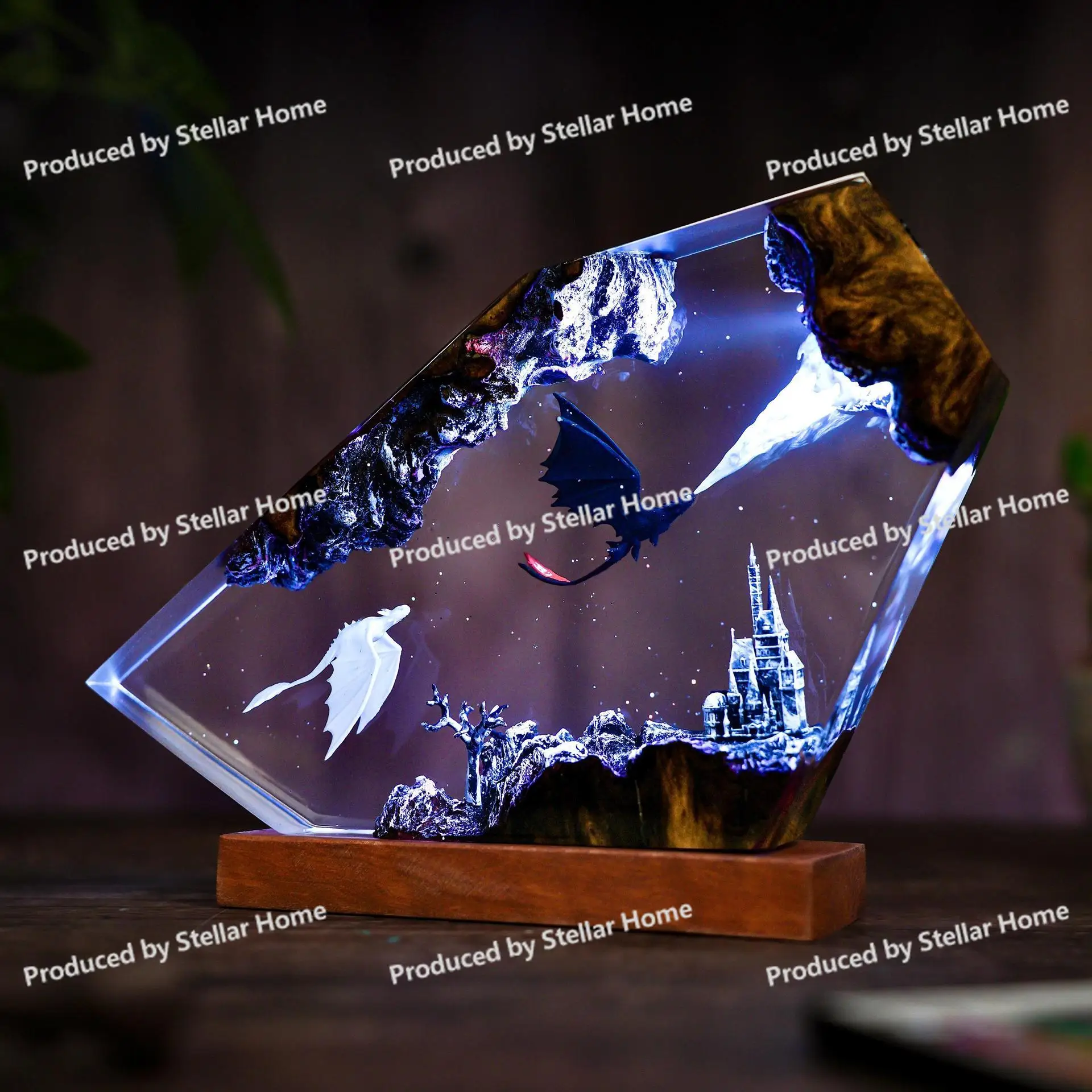 Resin Lamp Resin Lamp Anime Night Fury White Fury Toothless Light Wrath Epoxy Resin Lamp