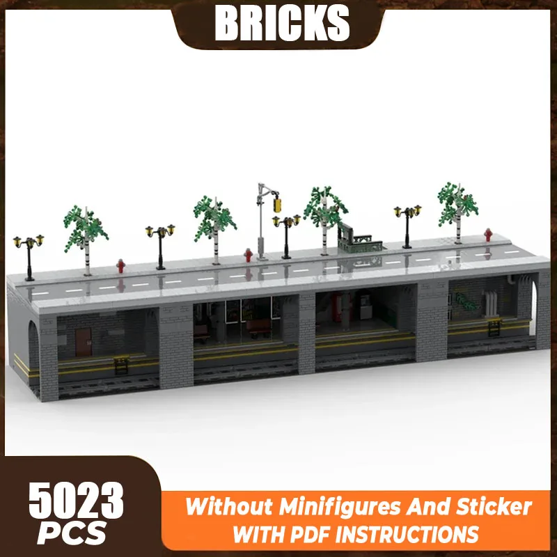 New York Train Station Model Moc Building Bricks Underground Metro Line 1 Technology Blocks Gift Christmas Toy DIY Sets Assembly