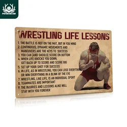 Putuo Decor 1pc Inspirational Slogan, Wrestling Life Lessons, Wall Art Decor for Home Living Room Gym Man Cave, 7.8 X 11.8 Inch
