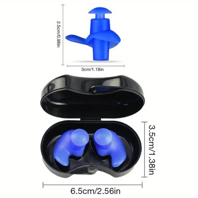 2PCS Swimming Earplugs Waterproof Reusable Silicone Ear Plugs Diving Sport Plugs For Water Surf Showering Bathing Accessories