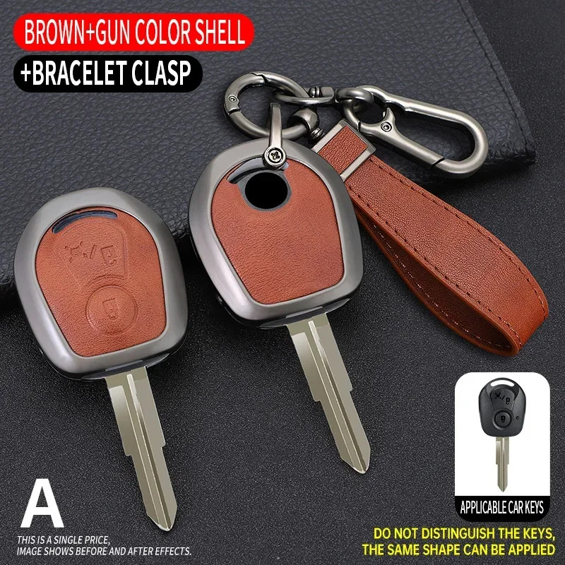 Per Ssangyong Actyon Kyron Rexton Ssang Yong 2 pulsanti in lega di zinco portachiavi per auto copertura remota Shell portachiavi accessori Fob