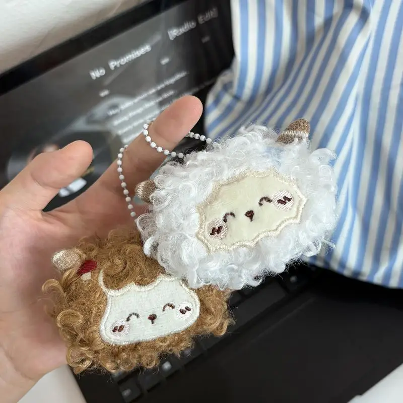 NEW Cute Fluffy Plush Sheep Keychains Women Girl Bags Cars Key Ring Gift Charm Pendant Decoration