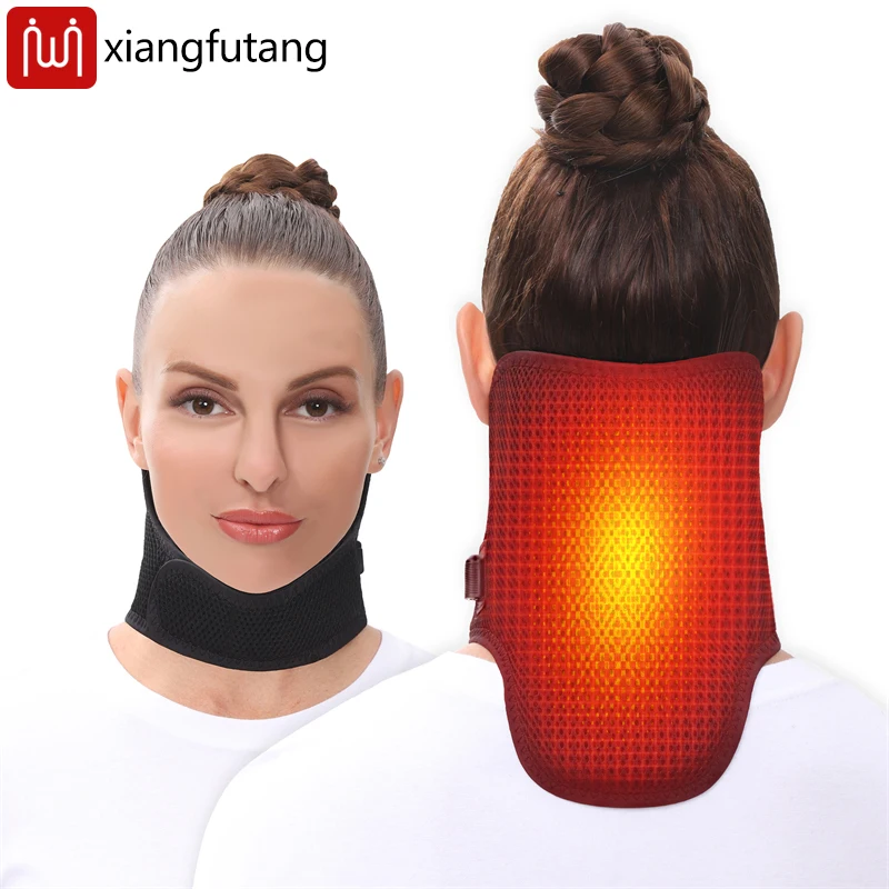 Black Electric Heated Neck Protection Belt with Three Adjustable Temperature Levels for Warmth And Neck Massage Relaxation