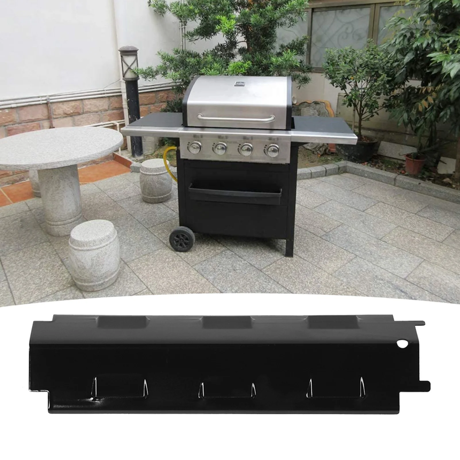 

4pcs Grill Heat Grill Heat Tents Enamel and Iron Heat Plate Fit for Charbroil Grill Replacement Parts Heat Tents