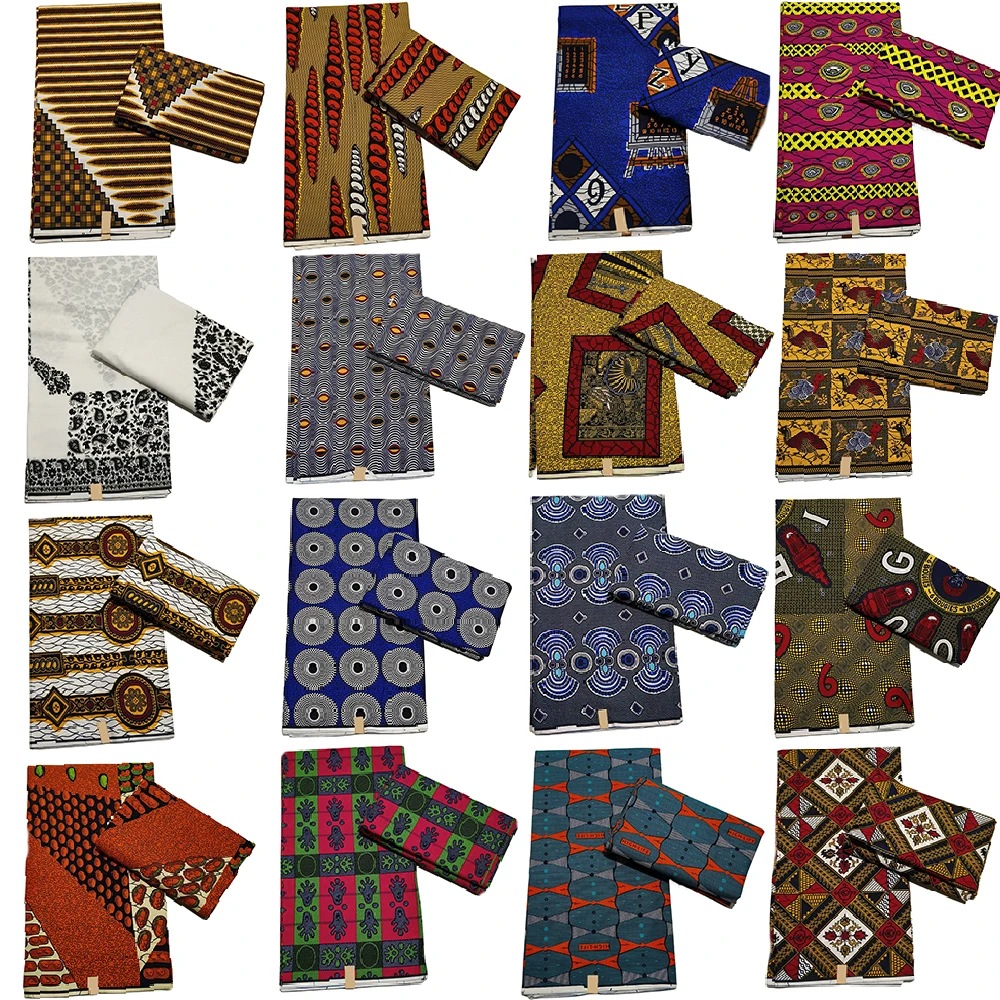 2023 New African Wax Fabric Veritable Wax Nigerian Ankara Block Prints Batik Fabric Dutch Pagne 100% Cotton For Sewing 695