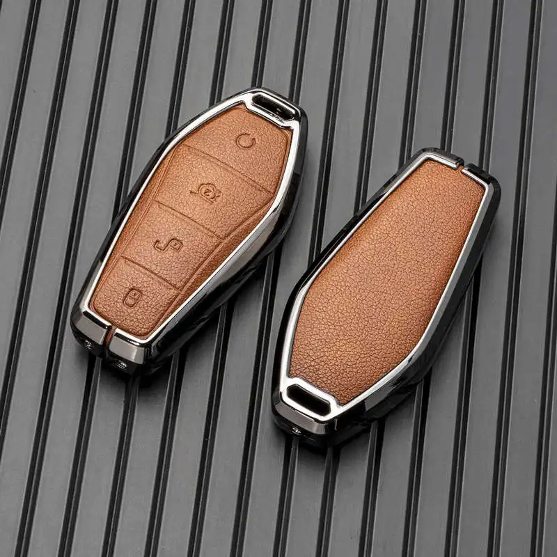 Key Case Cover for BYD Seal U Sealion 6 07 EV King Song Plus Champion Chazor Leather Metal Remote Holder Keychain Accessories