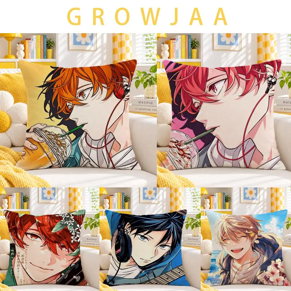 anime Given Cushion Cover Throw Pillow Short Plush Fresh Bright Cushion for Bedroom Sofa Ornament Present Gift