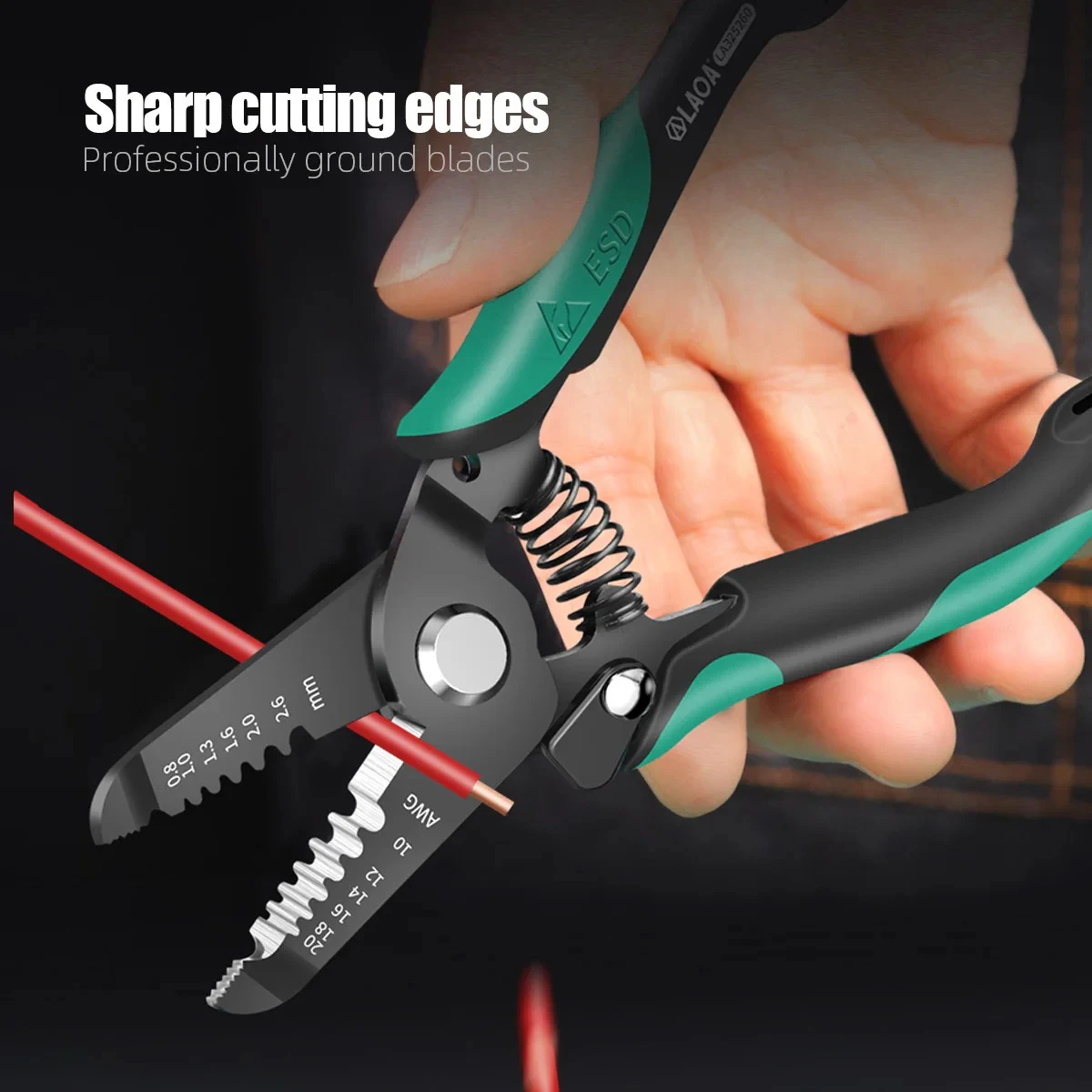 LAOA Anti-Static Electrical Wire Stripping Pliers Crimping Tool Cable Peeling Winding Cutting Pliers Made in Taiwan