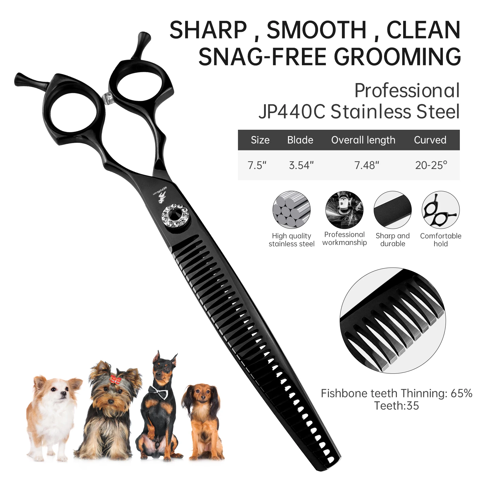 Dog Grooming Scissors Professional Japan 440C 7.5\