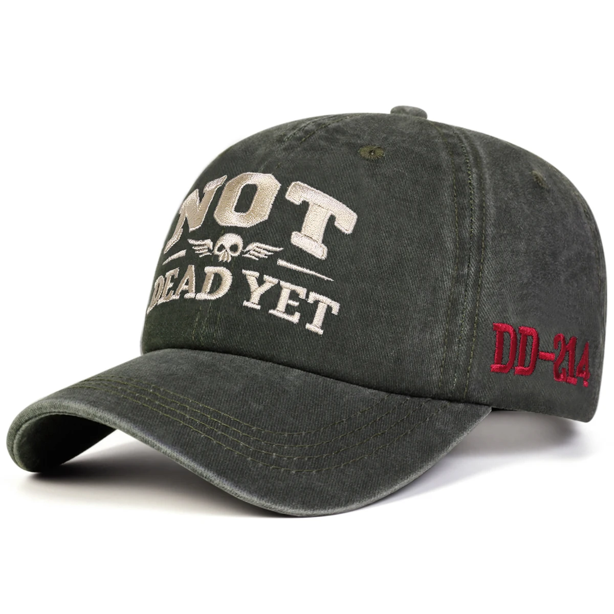 Unisex-Baseballkappen mit Stickerei „NOT DEAD YET“, für Frühling und Herbst, für den Außenbereich, verstellbar, lässige Hüte, Sonnenschutzhut, Sportkappe – Detail 6