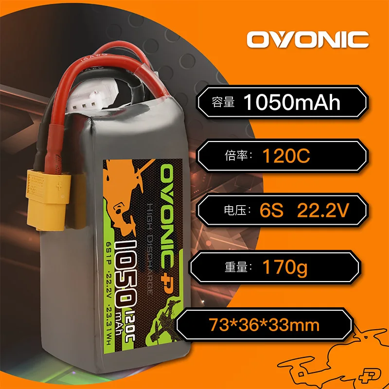 2szt OVONIC 4S 6S 850mAh 1050mAh 1300mAh 1550mAh Bateria Lipo do RC FPV Samolot Quadcopter Helikopter Dron Części