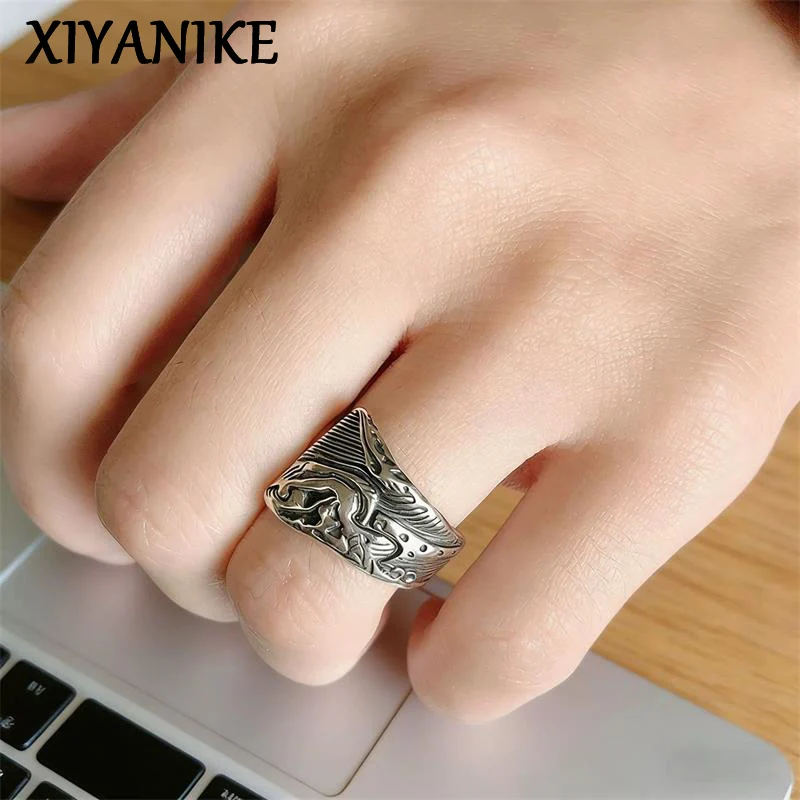 

XIYANIKE Vintage Thai Silver Texture Adjustable Finger Rings For Women Fashion New Jewelry Gift Party Wholesale кольцо