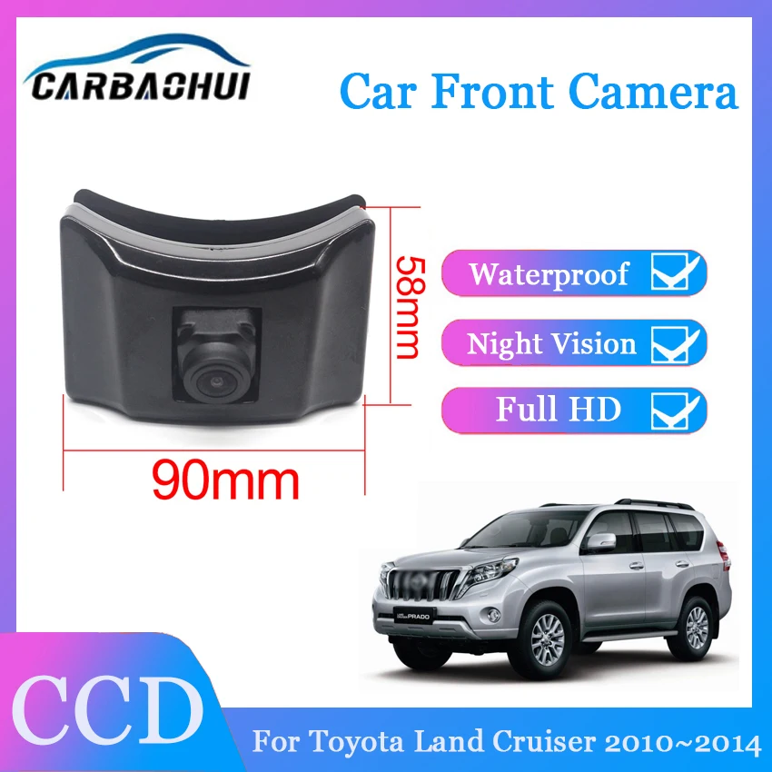 

170deg fisheye Car Front View Parking Logo HD Camera Night Vision Positive Waterproof For Toyota Land Cruiser 2010~2013 2014