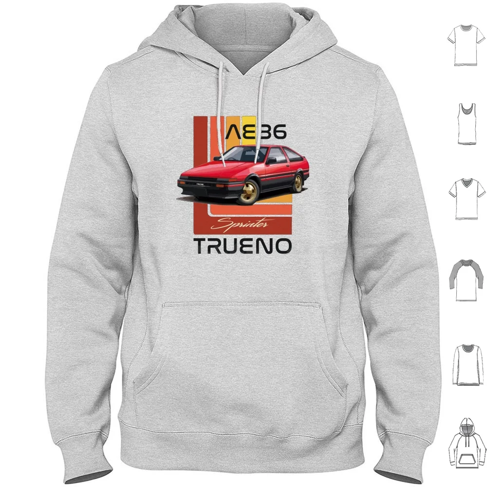 1984 Ae86 Sprinter Trueno Hoodie Bawełniana bluza z długim rękawem Racing Initial D Trueno Stance 86. Race Drifting Corolla Ae86 Jdm Car