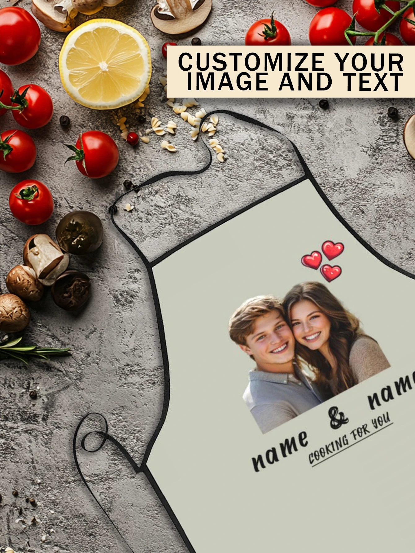 Customized Print Text Men's Kitchen Apron Signature  Kitchen Aprons Home Baking Clothes Merry Christmas