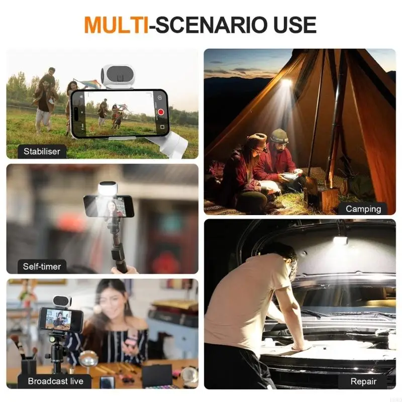 3 Color Temperature Mode Selfie Light for Phone Gimbals Stabilizer H8WD