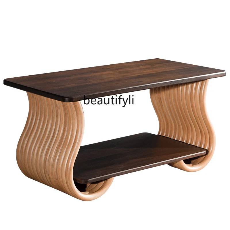 

Modern Minimalist Designer Creative Indonesia Agate Rattan Solid Wood Computer Desk Reception Table Desk