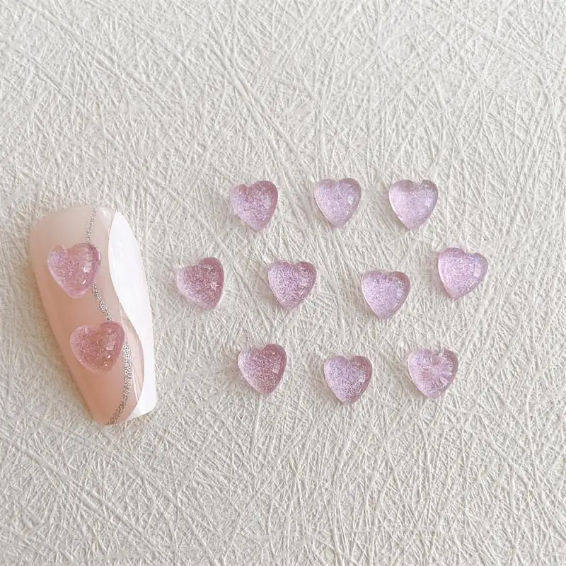 Kawaii Accessories Resin Nail Art Charms Cartoon Heart Nail Decorations Mixed Size Bulk Manicure Rhinestones Jewelry DIY