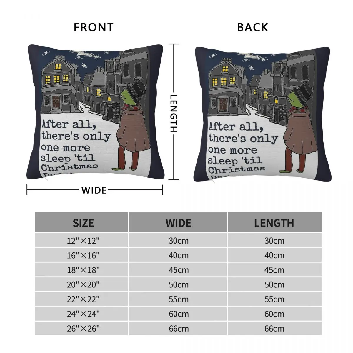 One More Sleep Until Christmas Pillowcase Polyester Linen Velvet Printed Zip Decor Pillow Case Sofa Cushion Cover