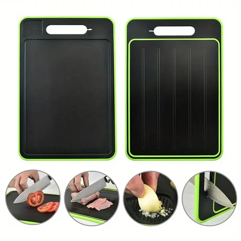 

Доска для размораживания 4 в 1, доска для размораживания чудо-расплава, двухсторонний лоток для размораживания, двойная разделочная доска с теркой, точилкой