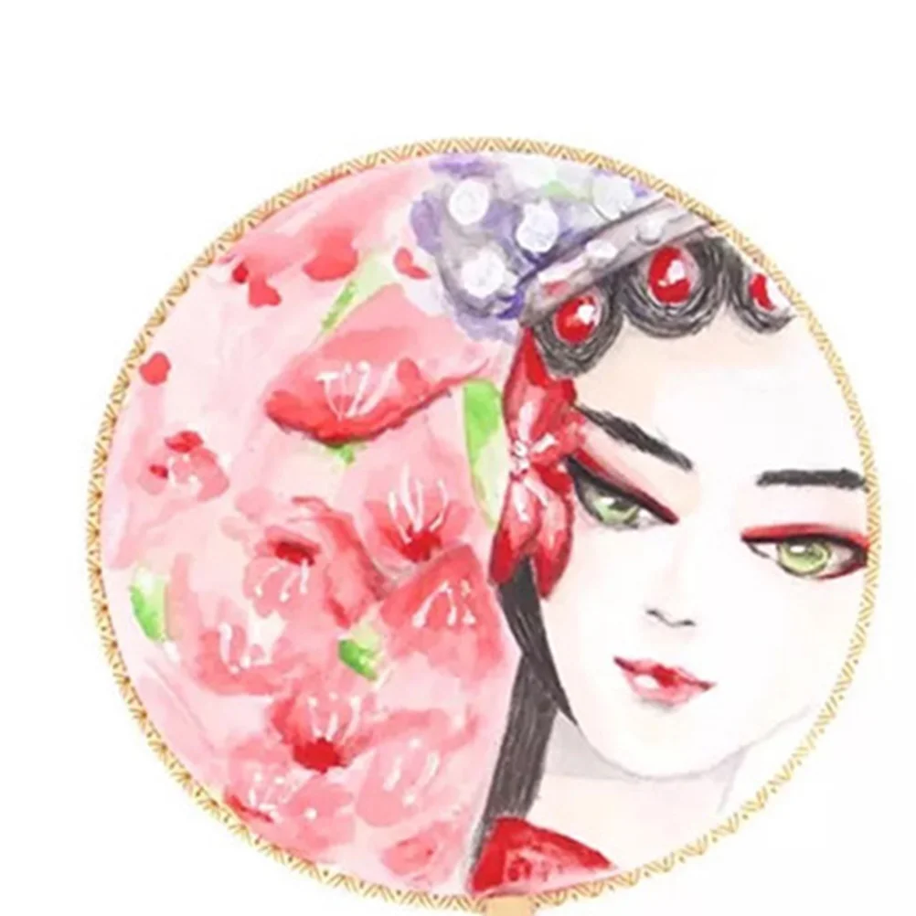 

Blank Painting Fan Wooden Handle High Quality DIY Handmade Art Painting Fan Perfect for Kids Drawing Practice Gift