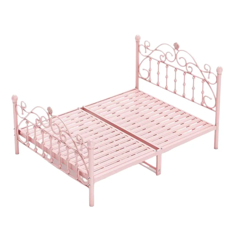 Wrought iron bed, thickened and reinforced, simple and modern, Nordic iron frame double bed