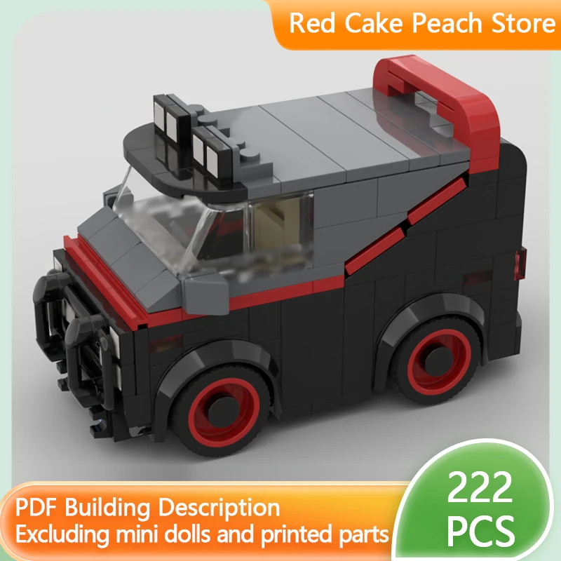 

Модель городской автомобиль MOC, строительные кирпичи, черный и серый, компактный фургон, модульная технология, детские праздничные подарки, сборка игрушек, костюм