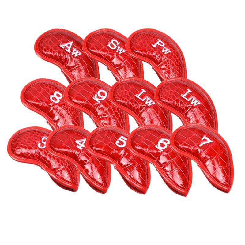 12Pcs/Set PU Golf Iron Head Covers Golf Club Headcover Waterproof 3-SW Universal Headcovers