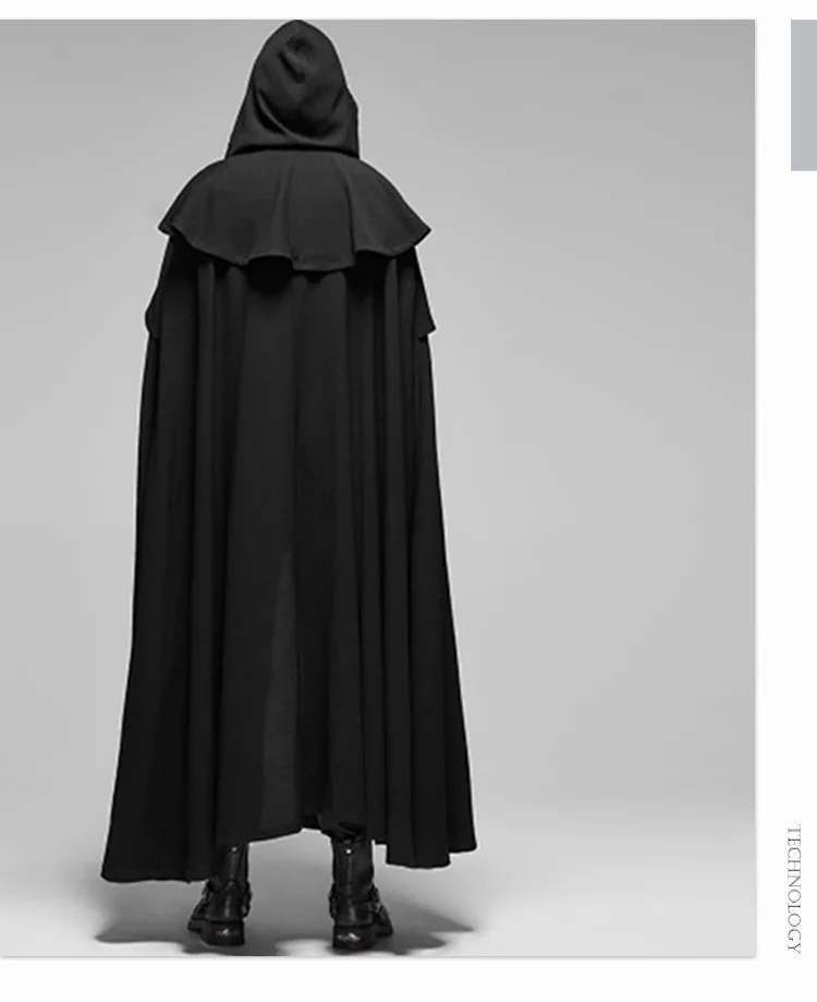Mittelalterlicher Kapuzenmantel für Herren, Renaissance Ärmelloser Ritterumhang, Wikinger-Kostüm für Assassinen-Cosplay, LARP, Renaissance – Detail 7