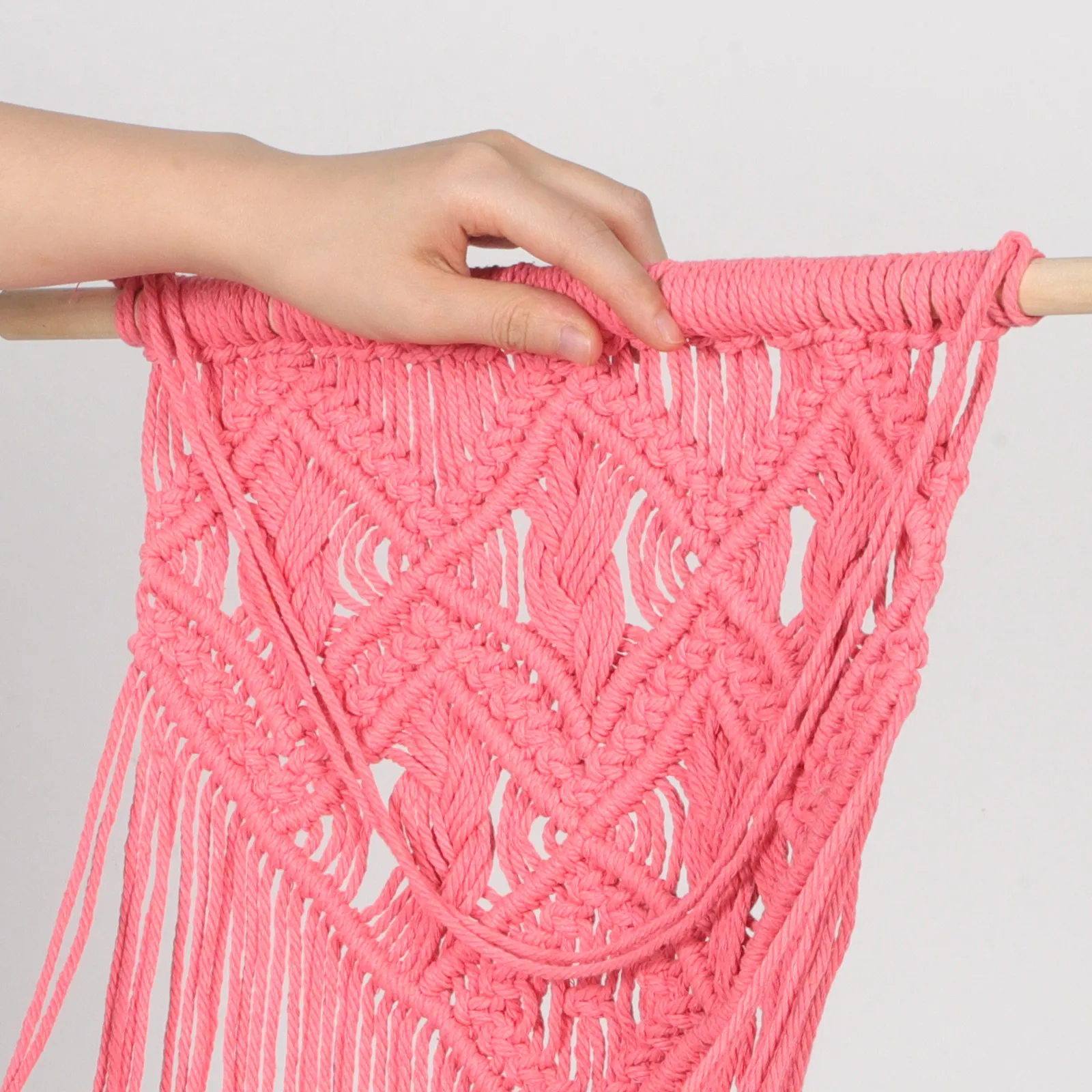 

Настенная подвесная сетка ручной работы для хранения мягких игрушек, хлопковая веревка, в стиле бохо, для организации игровой комнаты и детской, подвесная сетка для игрушек