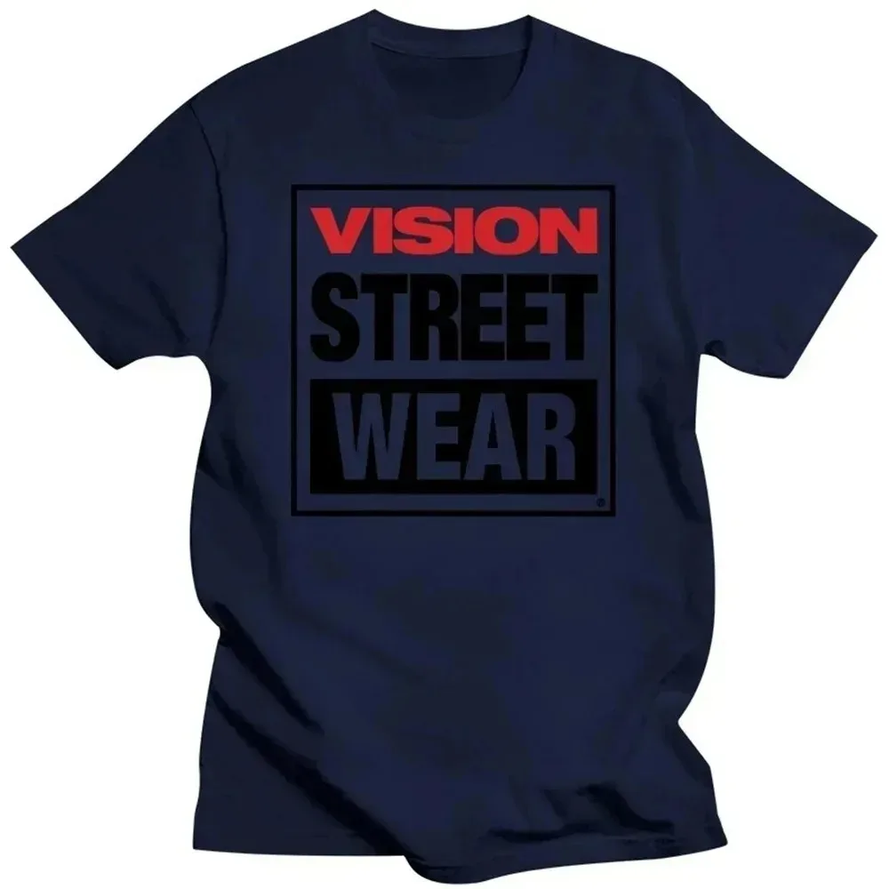 Cotton Men Women Vision Street Wear T-Shirt Vision Street Wear T-Shirt Blanks Vintage Summer Top Fitted T Shirts for Men