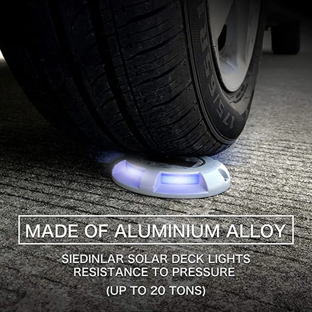 4 LED الشمسية الأرض مصباح سبائك الألومنيوم العملي سطح الممر تحت الأرض الطريق الضوء الأزرق الفضة الأرض مصباح سطح السفينة الخفيفة #1