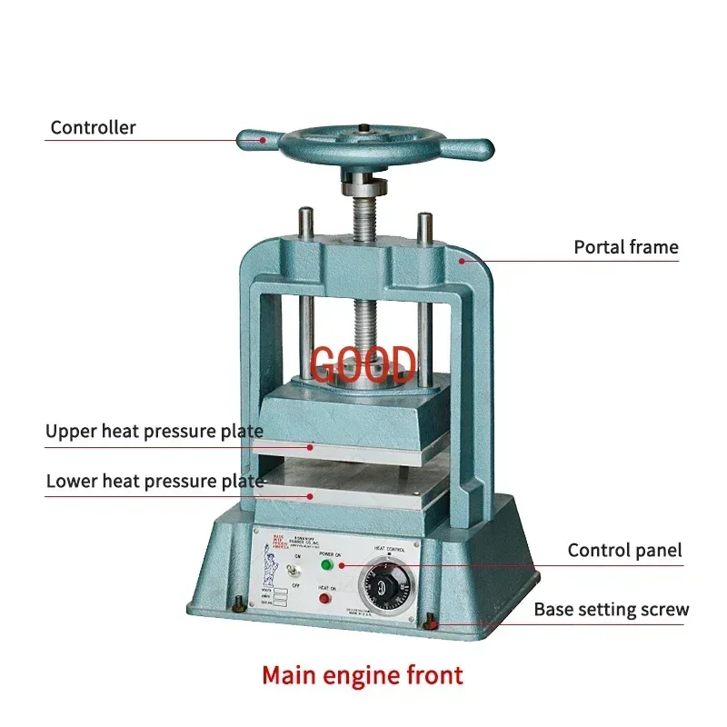 6*8/8*8 นิ้ว Heavy Duty เครื่องประดับ Vulcanizer แม่พิมพ์ซิลิโคนยางกดเครื่องอุปกรณ์พวงมาลัยแผ่นความร้อน