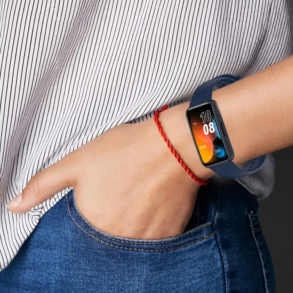 Comfortable Watch Strap Durable Waterproof Soft Tpu Watch Strap Strap Case for Band 8 Adjustable Length Multi Holes