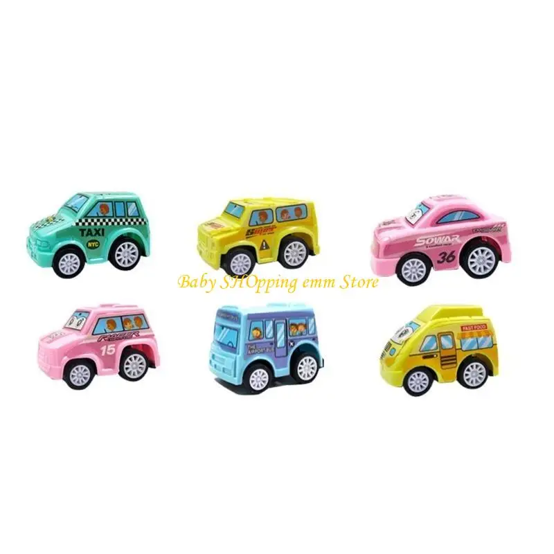 23gd 6pcs Small Rückenfahrzeug -Spielzeugauto -Autospielzeug für Kleinkind Spaß